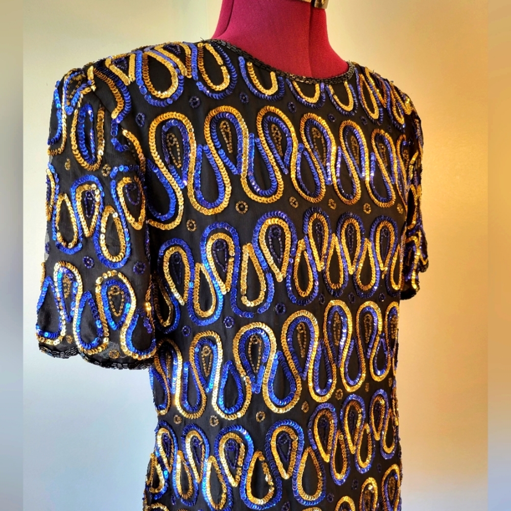 VTG NWT Sténay sequins blouse.